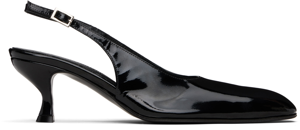 MARIE ADAM-LEENAERDT Black Slingback 40mm heels