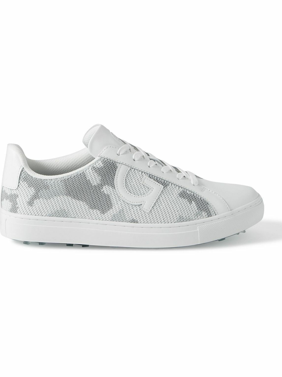 G/FORE - Leather-Trimmed Jacquard-Knit Golf Shoes - White G/FORE