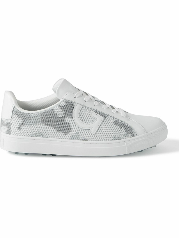 Photo: G/FORE - Leather-Trimmed Jacquard-Knit Golf Shoes - White
