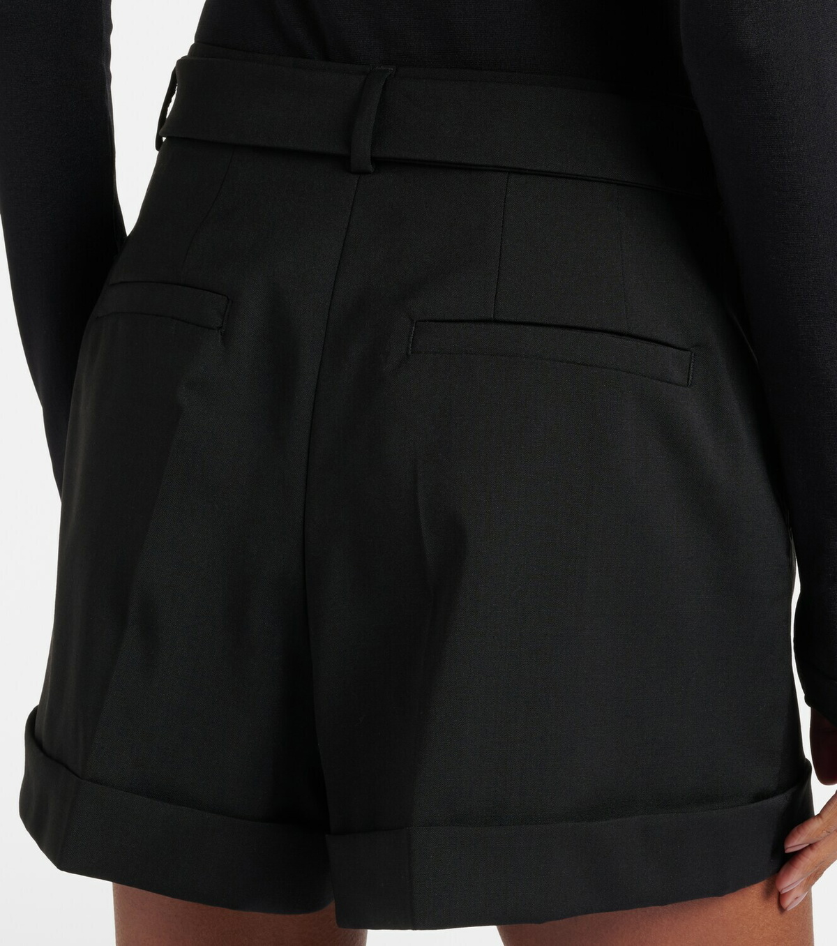 Sportmax Ghiera belted virgin wool shorts