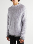 Givenchy - Logo-Embroidered Woven Sweater - Gray
