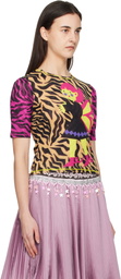 Chopova Lowena Multicolor Hairy Fairy Fitted Mesh Top