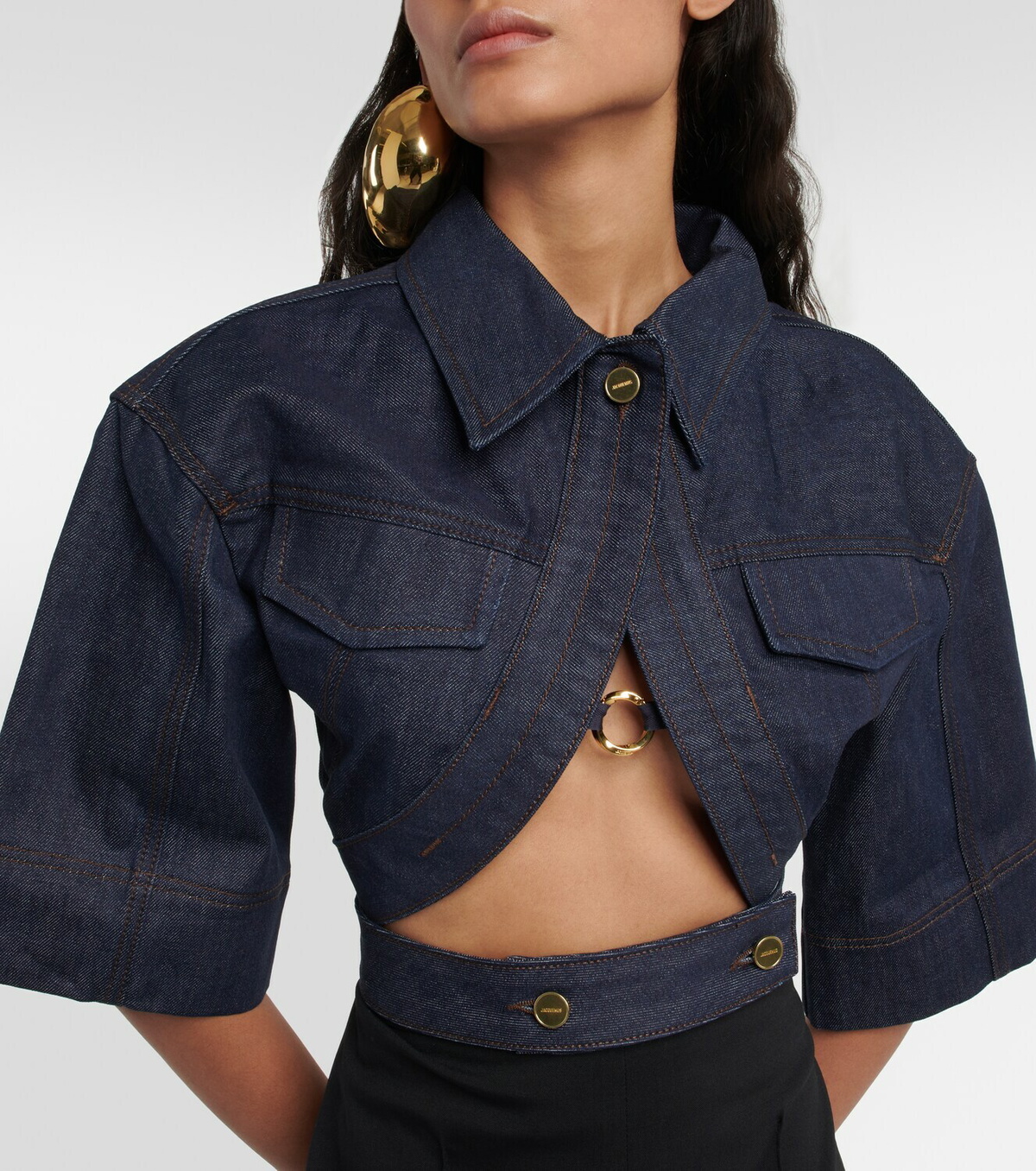 JACQUEMUS トップス Jacquemus - Le Haut de Nimes Yuma denim crop top Jacquemus