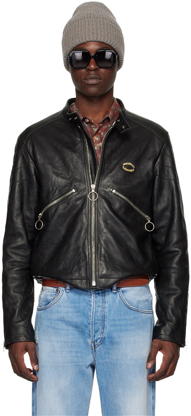 Photo: Acne Studios Black Distressed Leather Jacket