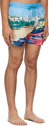 Paul Smith Blue Beach & Boats Swim Shorts