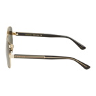 Gucci Gold and Grey Aviator Sunglasses