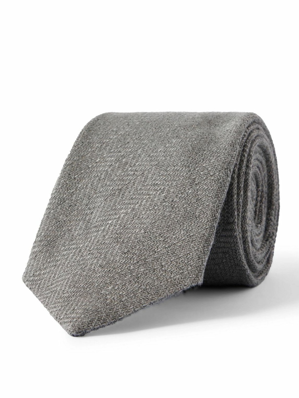Photo: Ralph Lauren Purple label - Herringbone Linen, Silk and Cotton-Blend Neck Tie