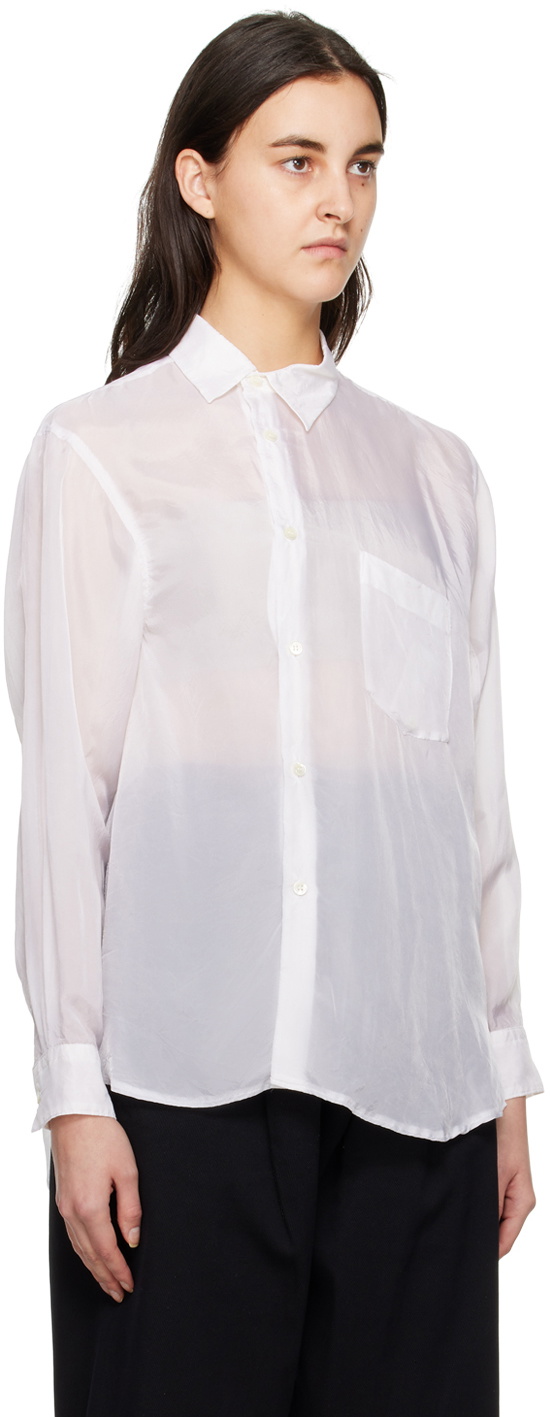 Black Comme des Garçons White Asymmetric Shirt