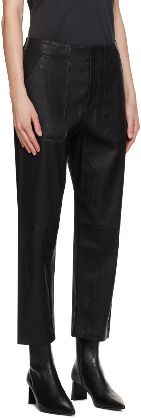 rag & bone Black Leyton Leather Pants
