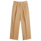 Auralee Women's Washed Finx Chino One-Tuck Pants in Camel Brown