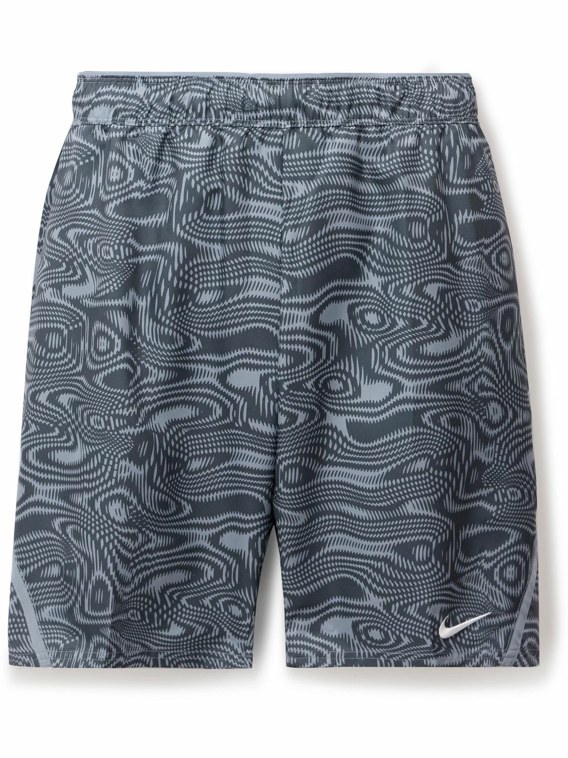Nike Tennis - NikeCourt Victory Straight-Leg Logo-Embroidered Printed Dri-FIT Tennis Shorts - Blue