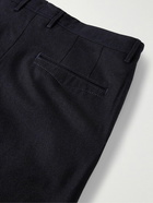 Incotex - Tapered Virgin Wool-Blend Felt Trousers - Blue