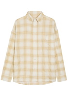 Picante Rocco Checked Crinkled Cotton-blend Overshirt Ivory