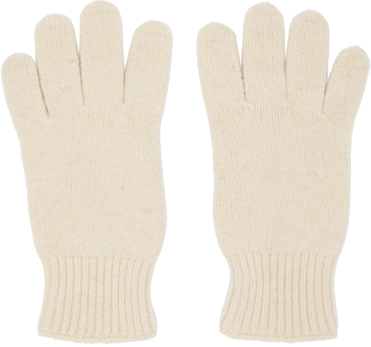 Baserange Off-White Ribbed Gloves