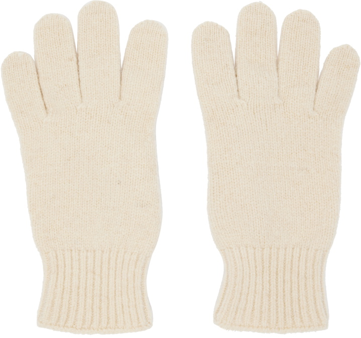 Photo: Baserange Off-White Ribbed Gloves