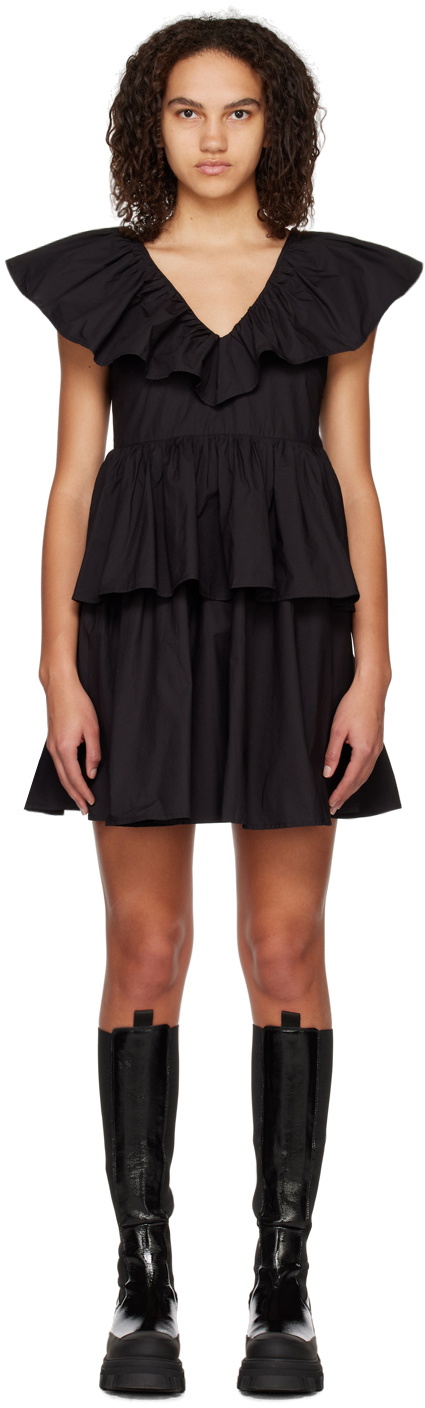 GANNI Black Tiered Minidress