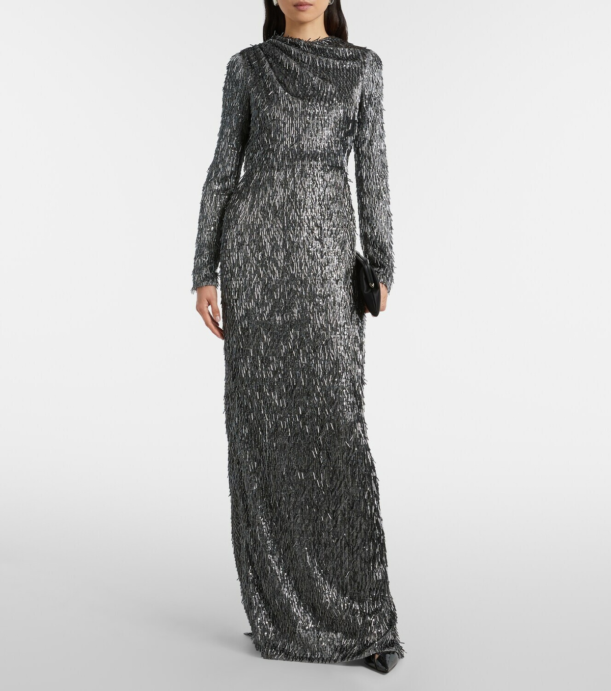 Erdem Sequined draped maxi dress