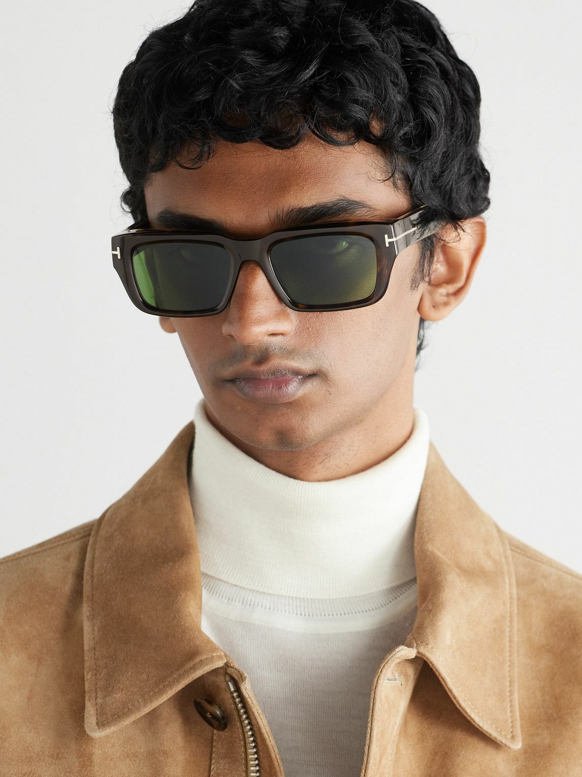 TOM FORD - Icon Rectangular-Frame Tortoiseshell Acetate Sunglasses
