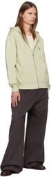 Maison Kitsuné Khaki Bold Fox Head Zipped Hoodie
