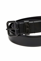 Diesel 3.9cm logo-plaque embellished leather belt - Belts - Unisex - Black