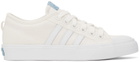 adidas Originals White Canvas Nizza Sneakers
