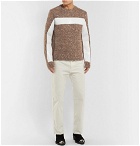 Helmut Lang - Panelled Donegal Wool, Alpaca and Silk-Blend Sweater - Men - Brown