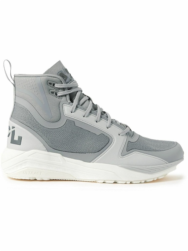 Photo: APL Athletic Propulsion Labs - Defender TechLoom and TPU High-Top Running Sneakers - Gray