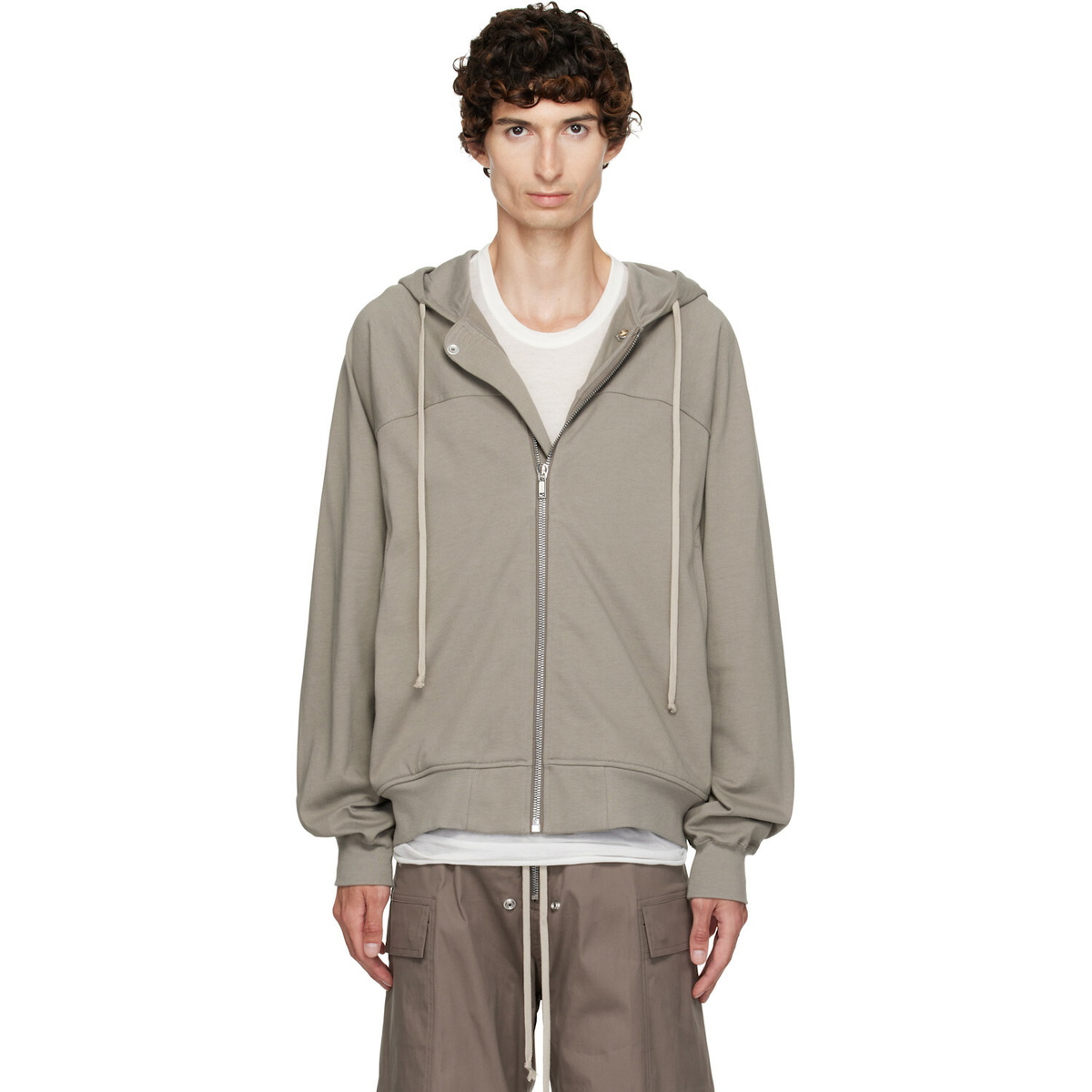 Rick Owens Taupe Tower Windbreaker Hoodie