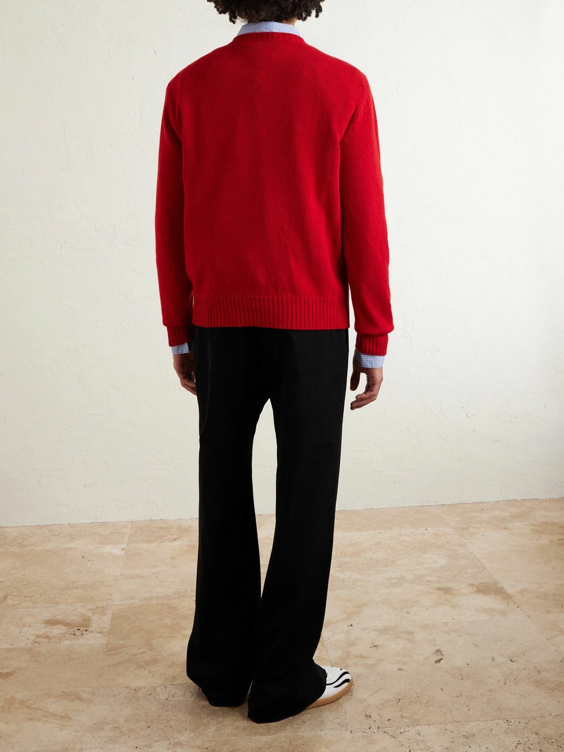 Valentino Garavani - Embroidered Virgin Wool Sweater - Red