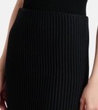Alaïa Fringed ribbed-knit skirt