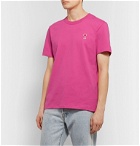 AMI - Logo-Appliquéd Cotton-Jersey T-Shirt - Pink