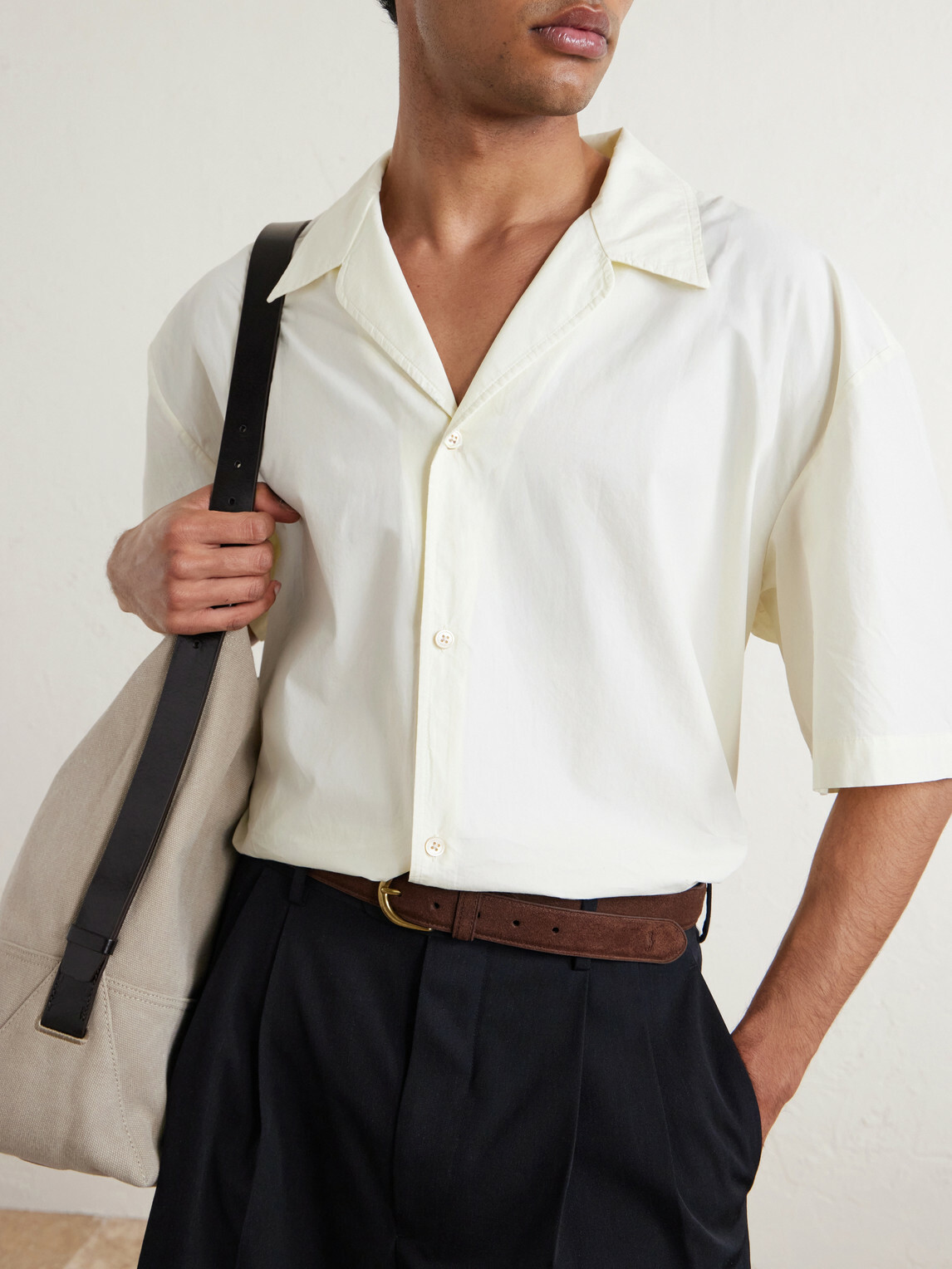 A Kind Of Guise - Samata Camp-Collar Organic Cotton-Poplin Shirt - Neutrals