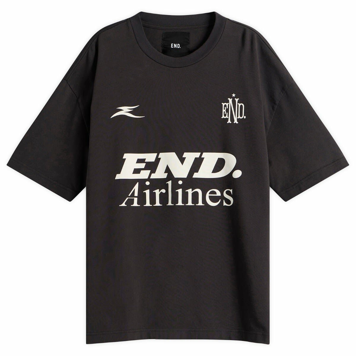 END. Airlines Short Sleeve T-Shirt in Cinder Black