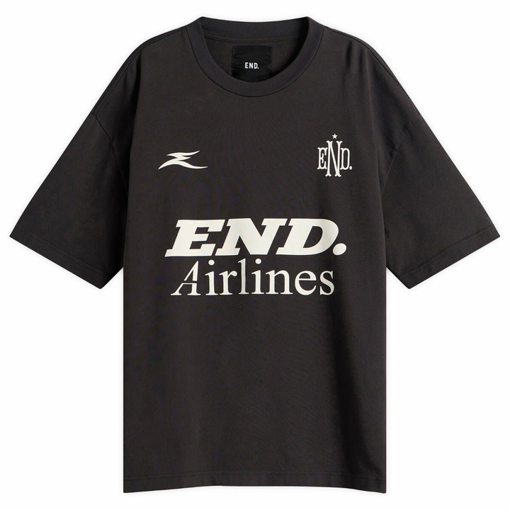 Photo: END. Airlines Short Sleeve T-Shirt in Cinder Black