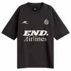 END. Airlines Short Sleeve T-Shirt in Cinder Black