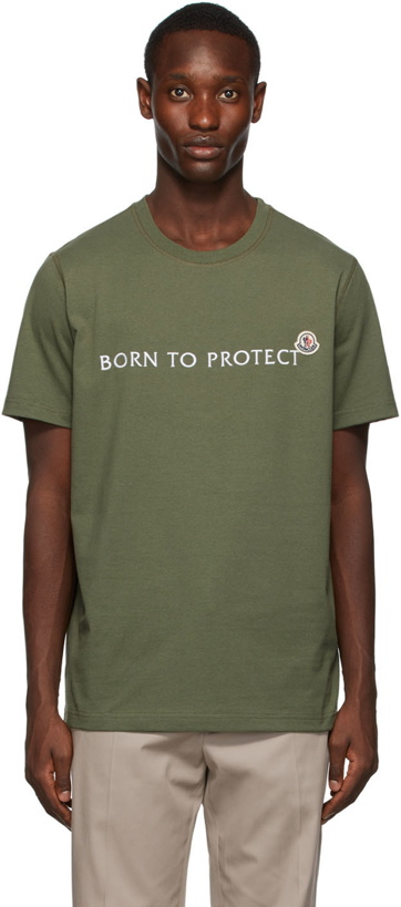 Photo: Moncler Green 'Born To Protect' T-Shirt