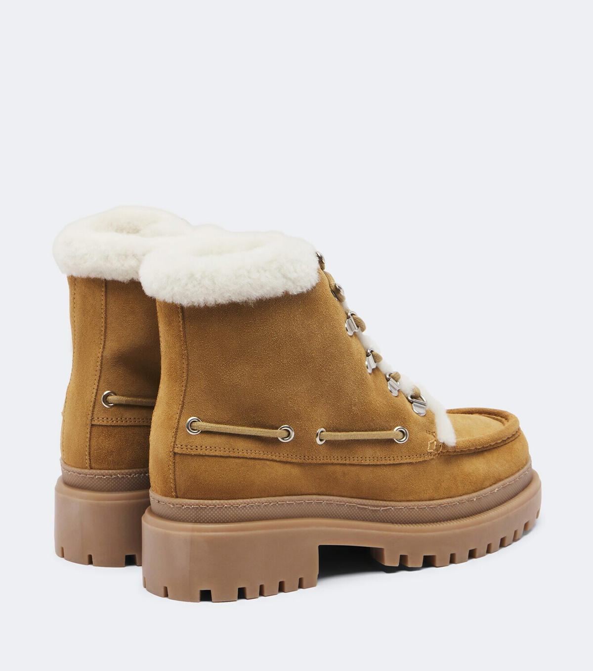Yves Salomon Shearling-lined suede lace-up boots