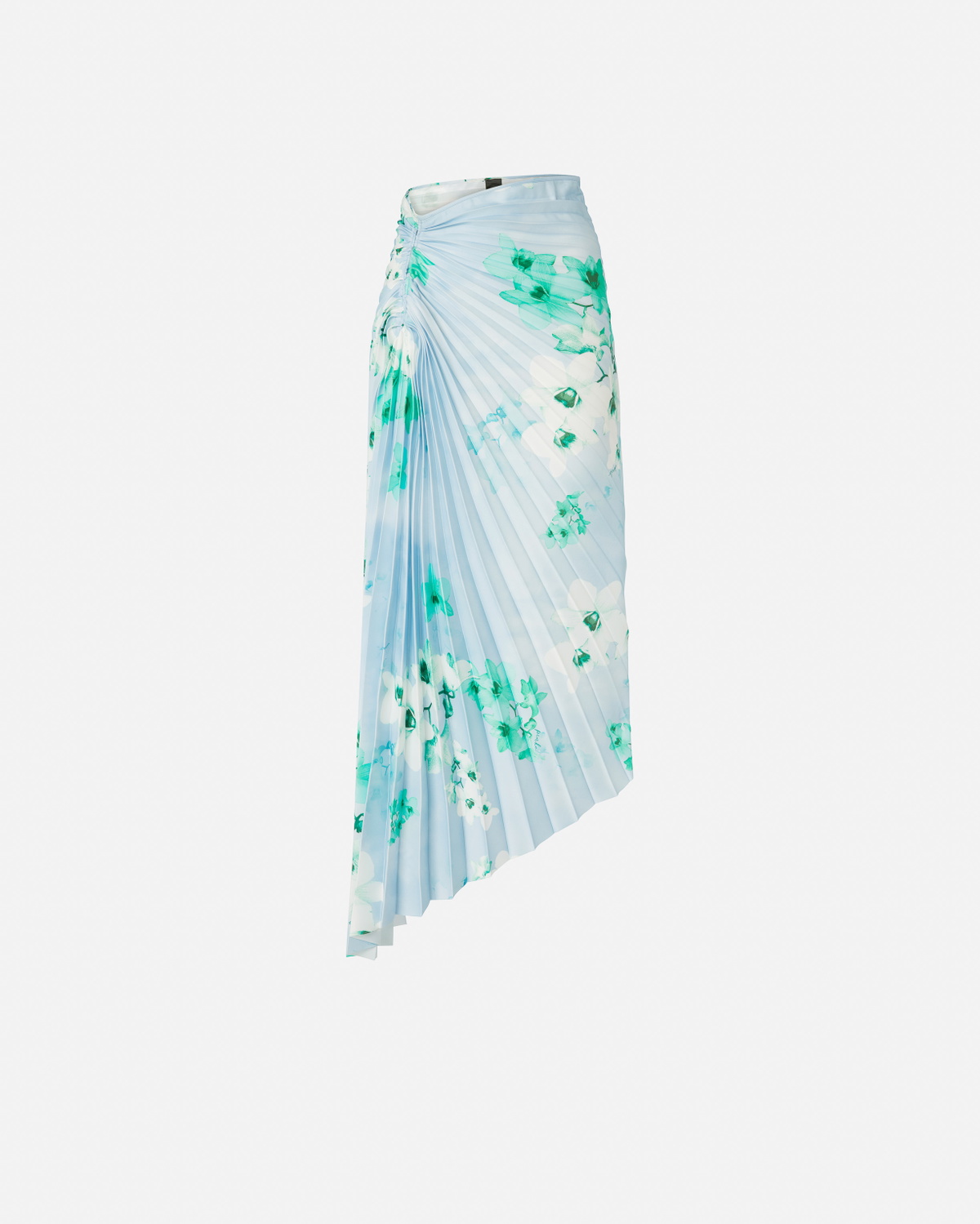 Pinko Pleated Midi Skirt With Floral Print Mult. Light Blue/Blue/White