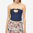 Sandy Liang Women's Isa Corset Top in Indigo