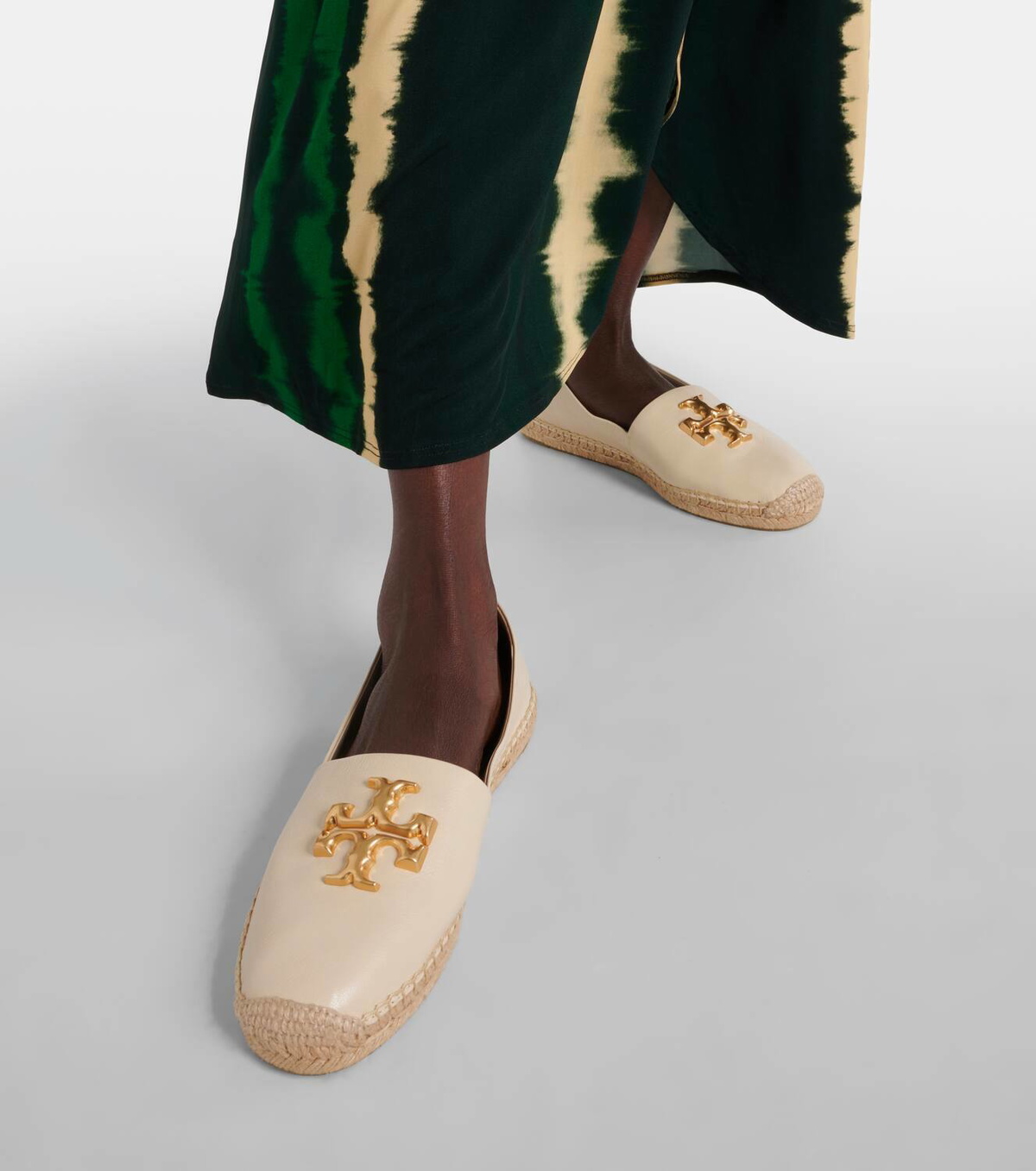 Tory Burch Eleanor logo leather espadrilles Tory Burch