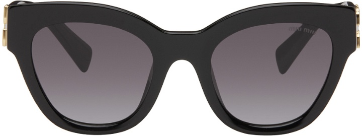 Photo: Miu Miu Eyewear Black Cat-Eye Sunglasses