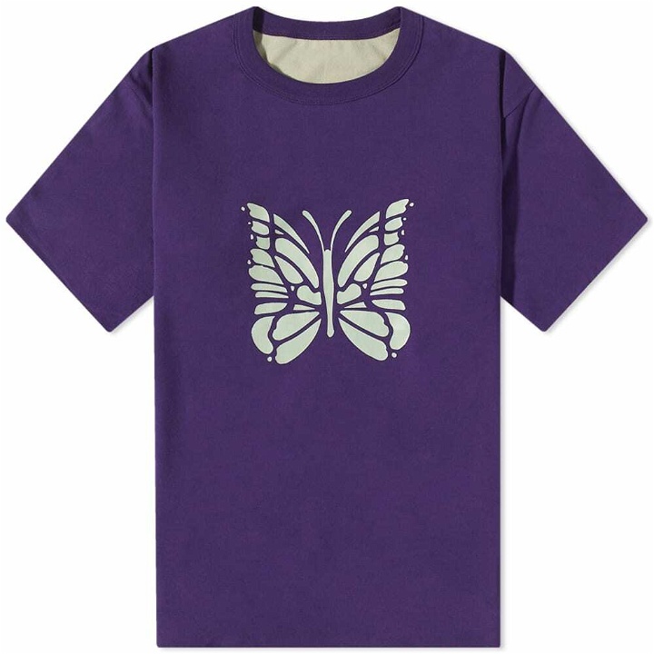 Photo: Needles Men's Reversible Logo T-Shirt in Purple
