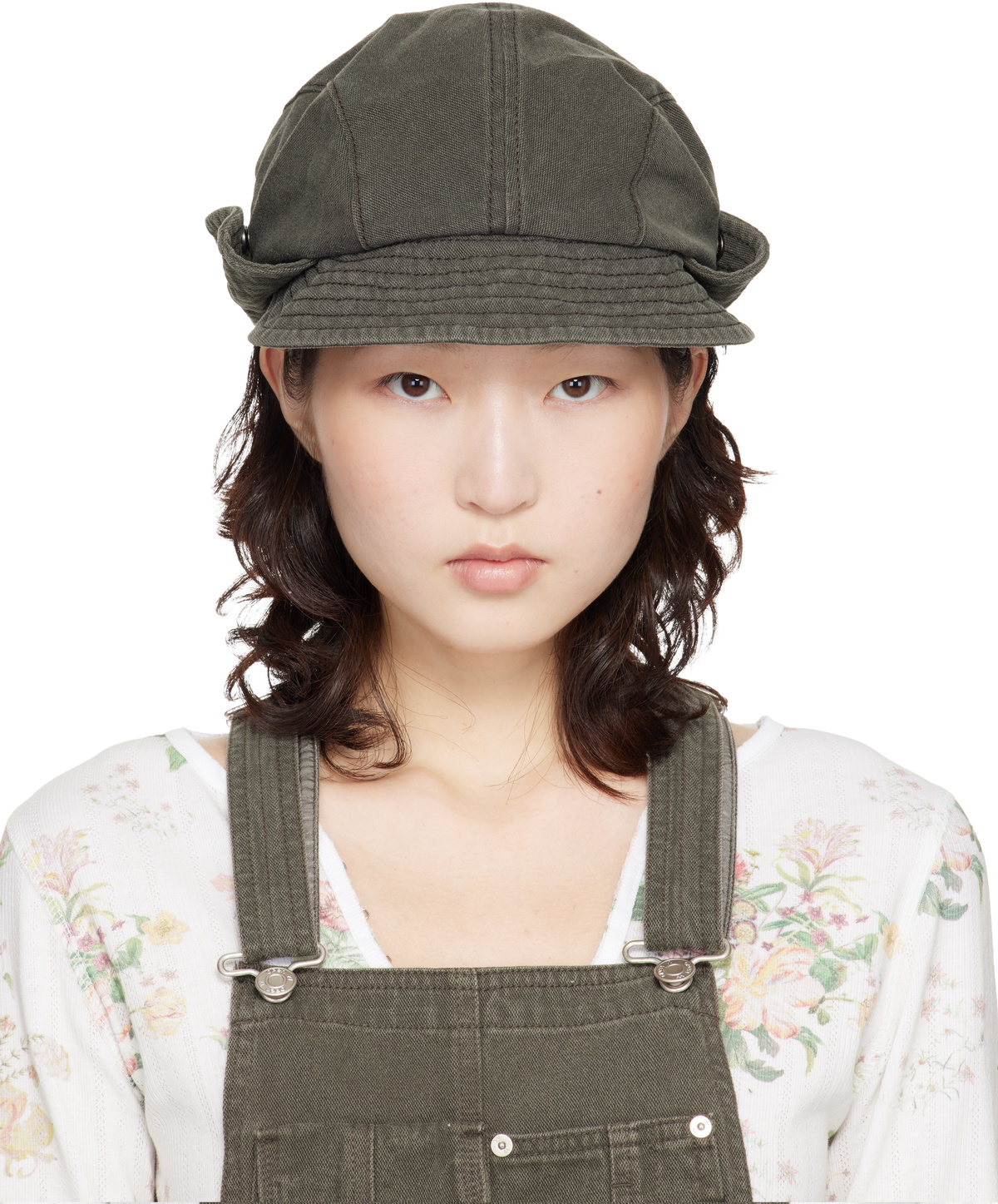 OPEN YY Khaki Ear Flap Faux-Fur Cap OPEN YY