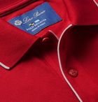 Loro Piana - Regatta Contrast-Tipped Stretch-Cotton Piqué Polo Shirt - Red