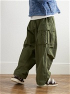 KAPITAL - Wide-Leg Cotton-Ripstop Cargo Trousers - Green