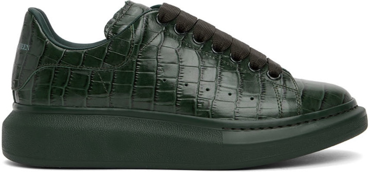 Photo: Alexander McQueen Green Croc Oversized Sneakers