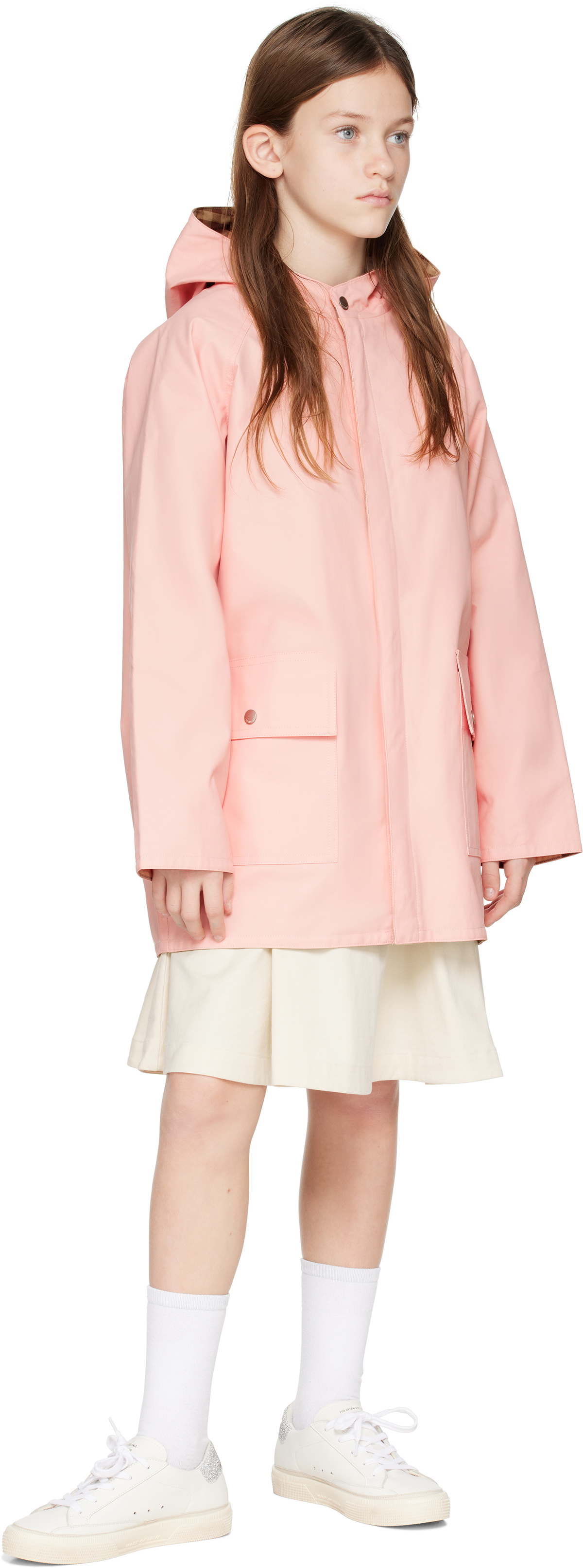 Burberry Kids Pink Check Cotton Reversible Jacket