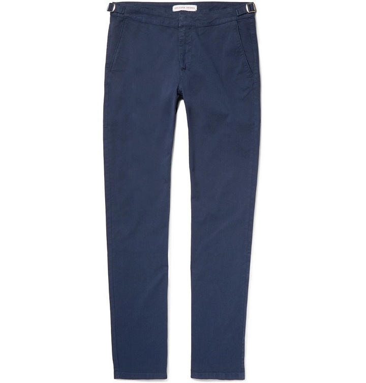 Photo: Orlebar Brown - Campbell Slim-Fit Tapered Stretch-Cotton Twill Trousers - Men - Navy