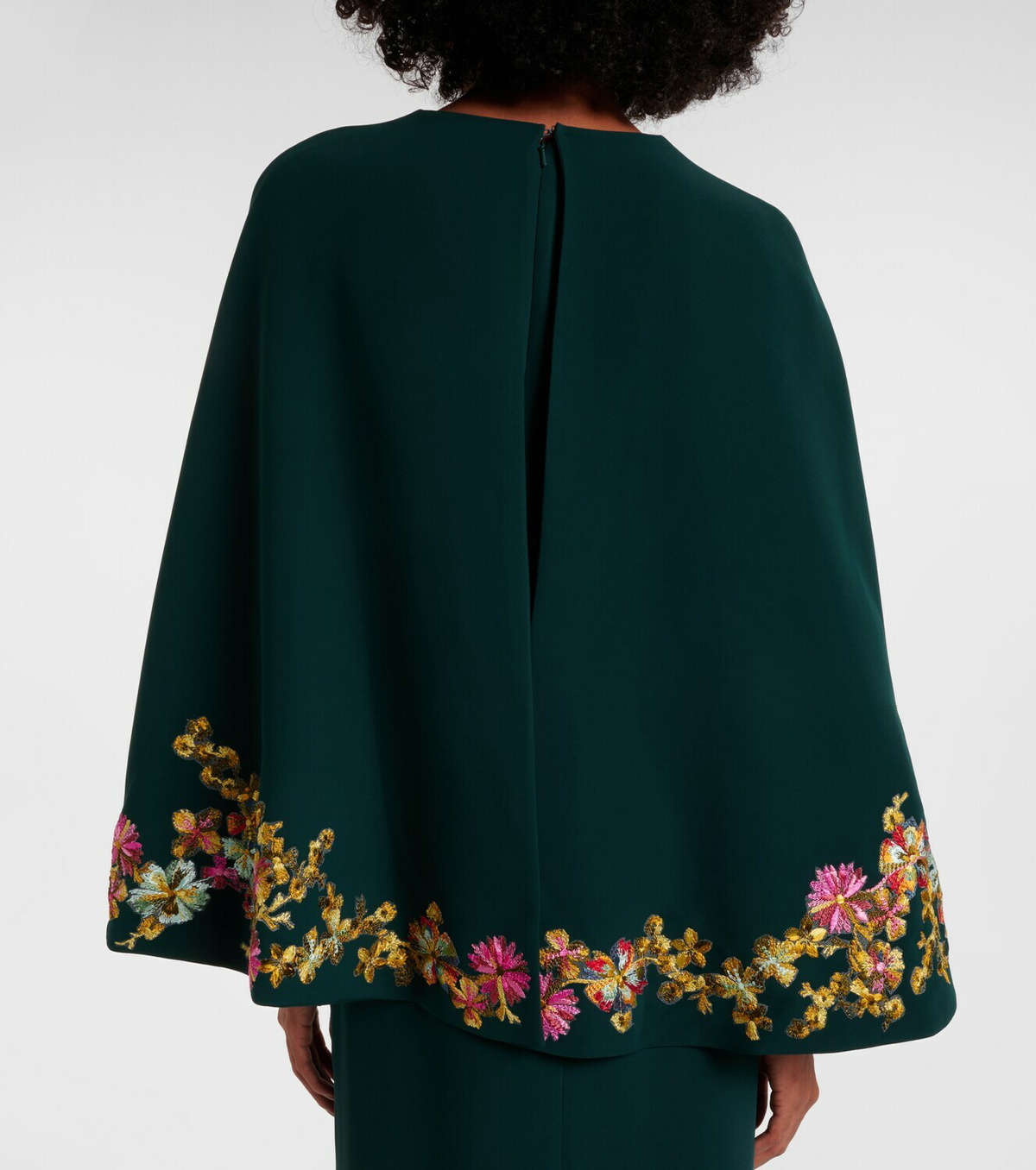 Costarellos Caped embellished crêpe gown