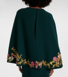 Costarellos Caped embellished crêpe gown